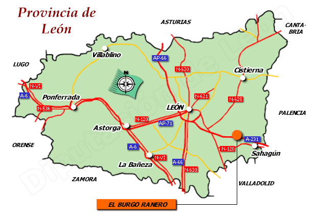 Mapa de la provincia de León
